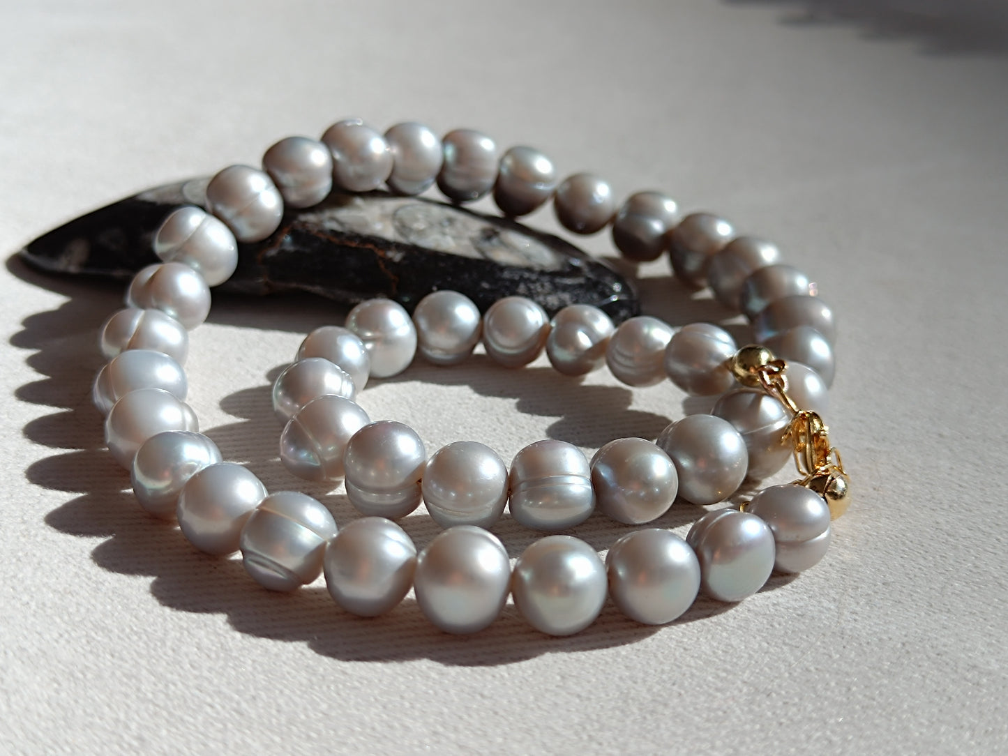 Κολιέ Chione Greyish Cultured Freshwater Pearl Baroque