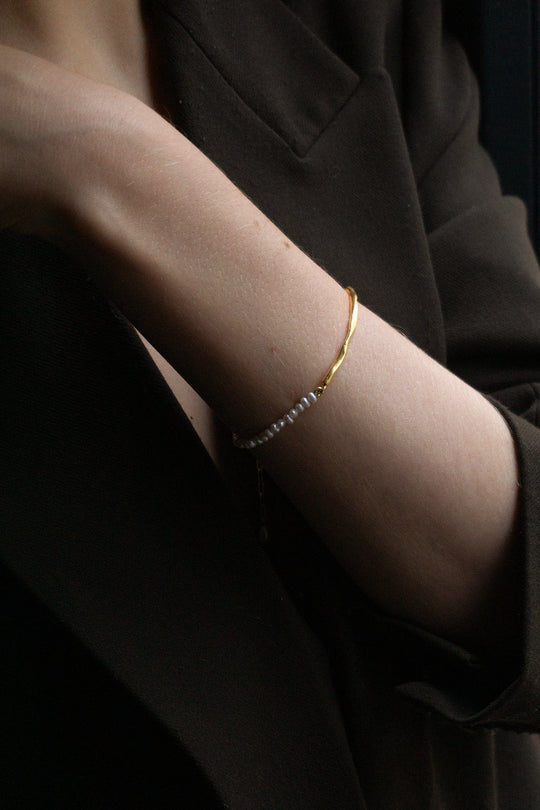 Bracelet Stria Pearl - Gold Plated "Kintsugi Collection"