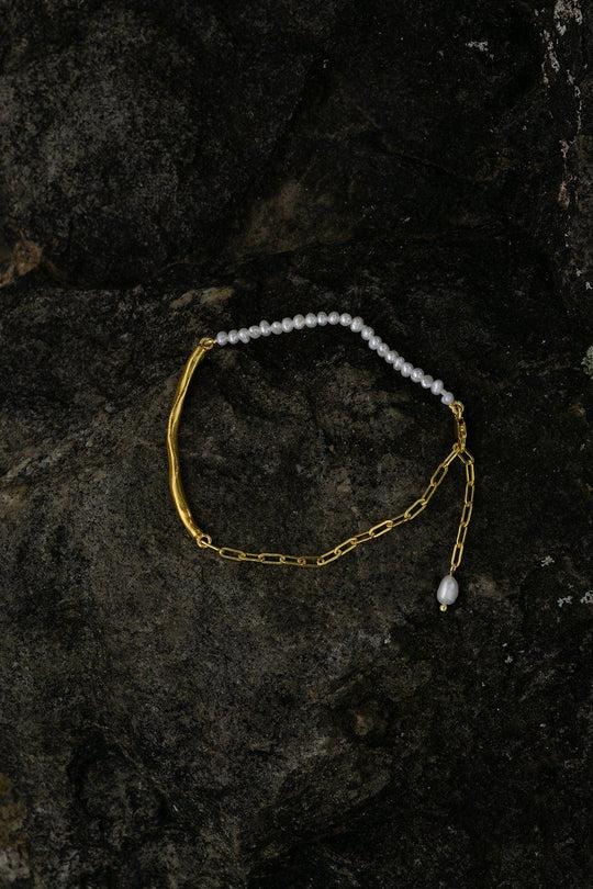 Bracelet Stria Pearl - Gold Plated "Kintsugi Collection"