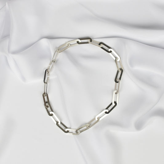 Κολιέ Flat Oval Link Chain Ασημένια "Unity Collection"