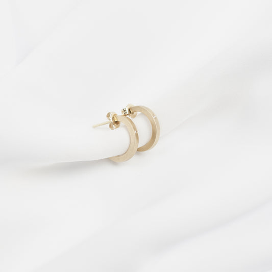 Gold14k Mini Hoop Diamond Earrings "Celestial Collection"