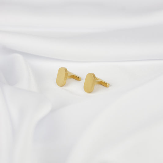 Cufflinks Solid Oval Gold Plated "Unity Collection"